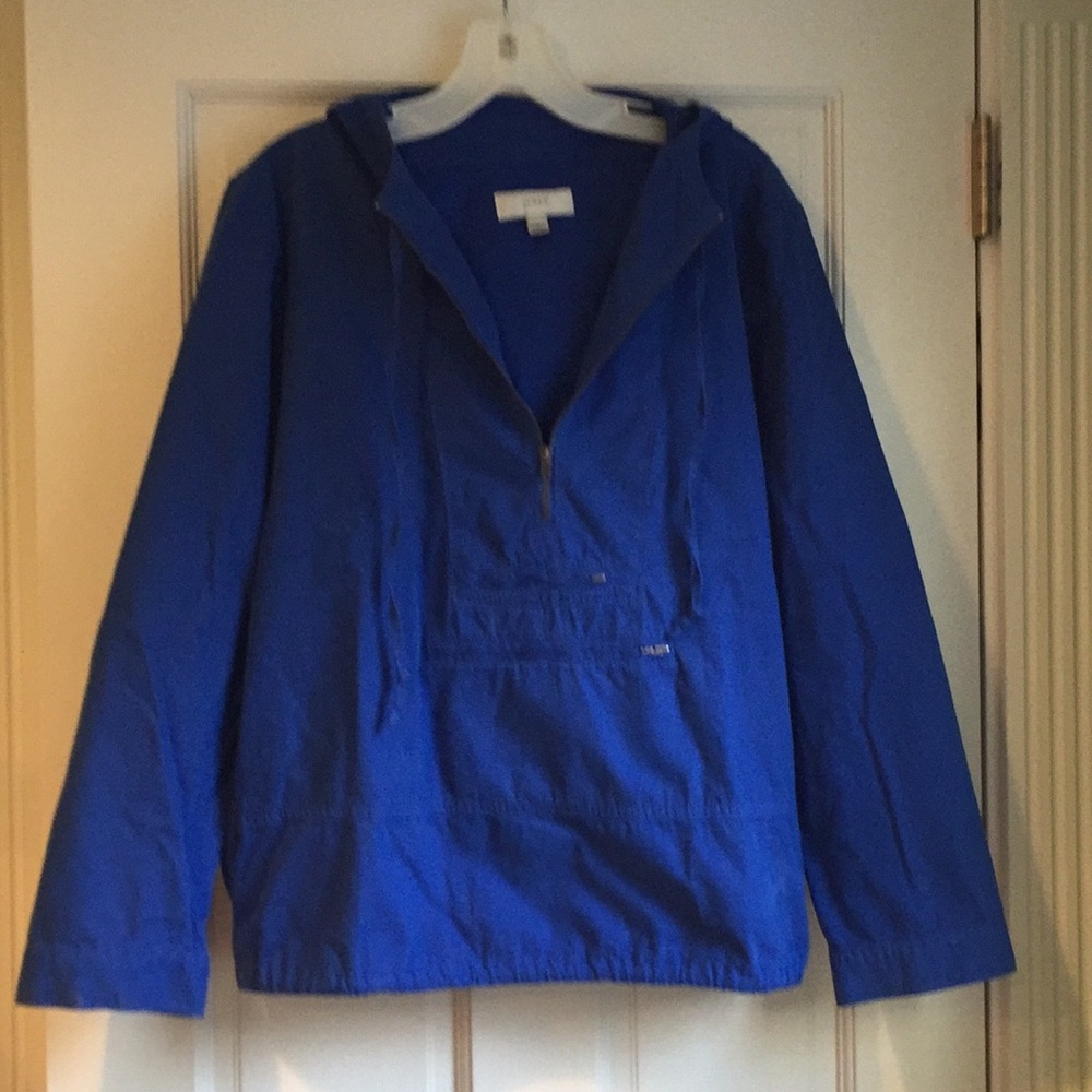 J.Crew cotton jacket with 1/2 front zip and hood